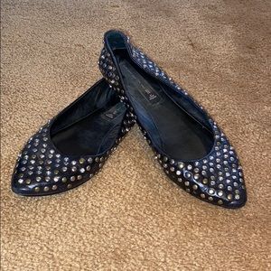 Studded Black Flats